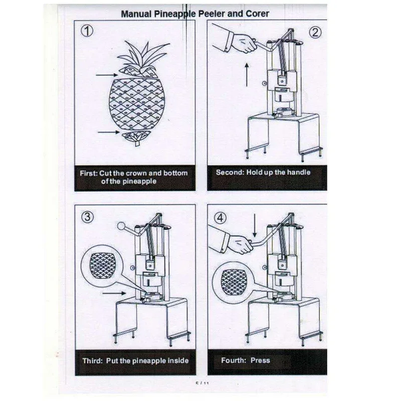 Manual stainless steel pineapple peeling and coring machine HXP-1 Fruit peeling and coring machine 304 stainless steel