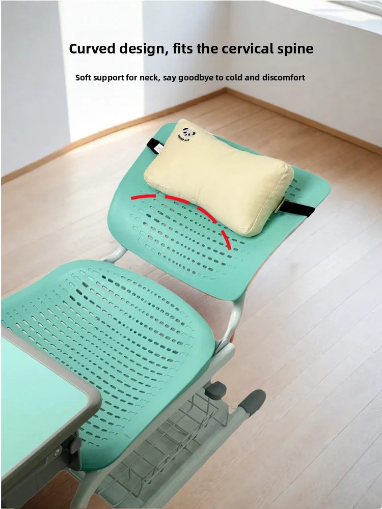 Pure Cotton Nap Pillow UnderAir Chair Headrest Strap Fixed Sleeping Cushion Ergonomic Design for Students And Elderly People