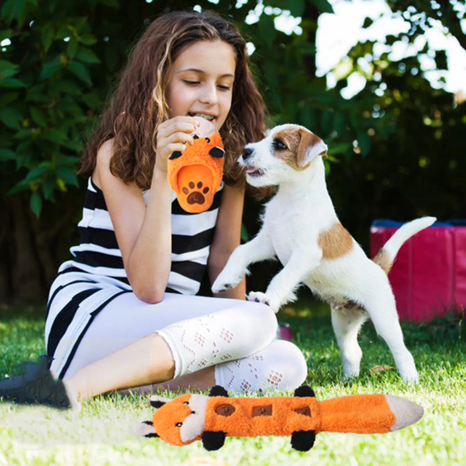 Dog Plush Toy Product Spot Fox Slippers Dog Sound Toys Spill Food Pet Toys Fleece Squeak Toys