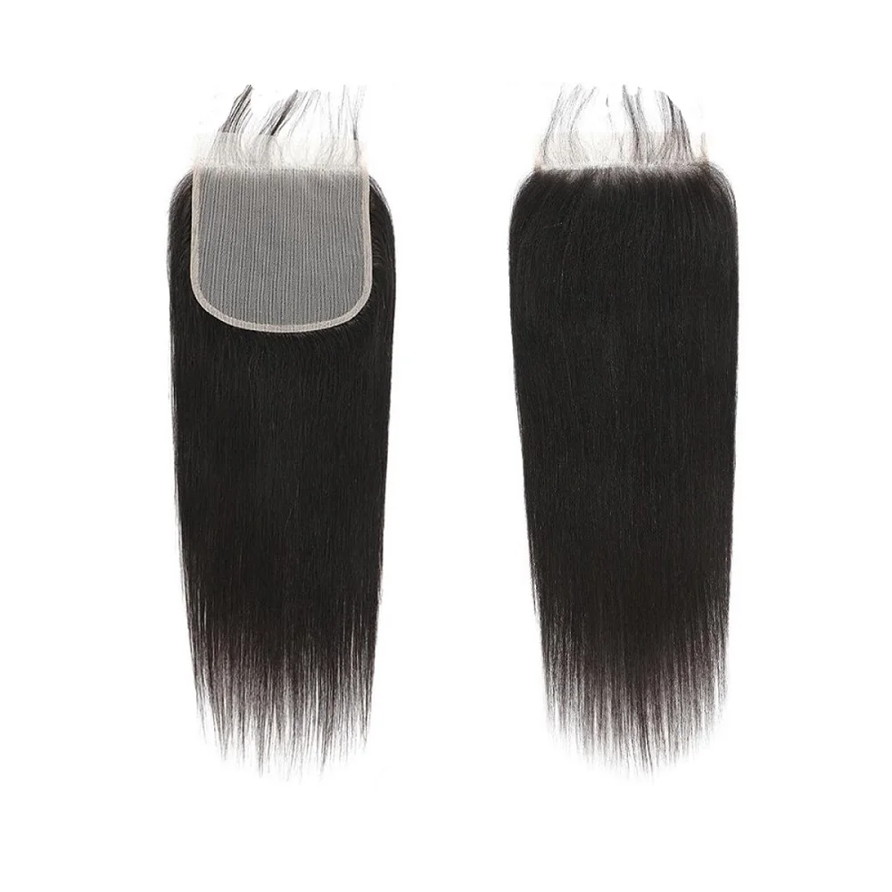 YEORING ストレート人毛バンドル 6 × 6 HD レース閉鎖バンドル 100% 人毛エクステンションブラジリアン織り生毛ナチュラル