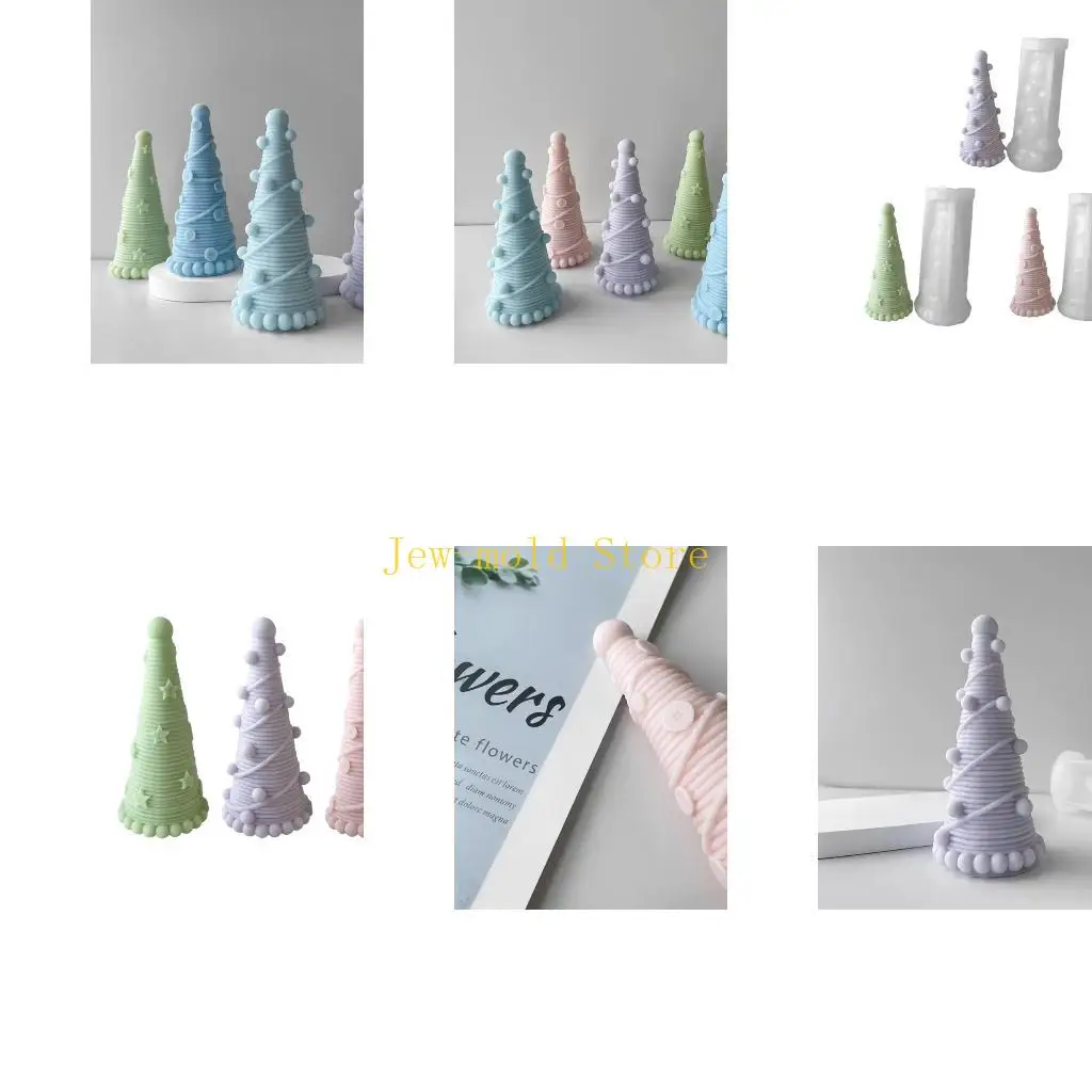 

C71B Силиконовая свеча смола Плесень Рождественская елка ароматерапевтическая гипс-плесень