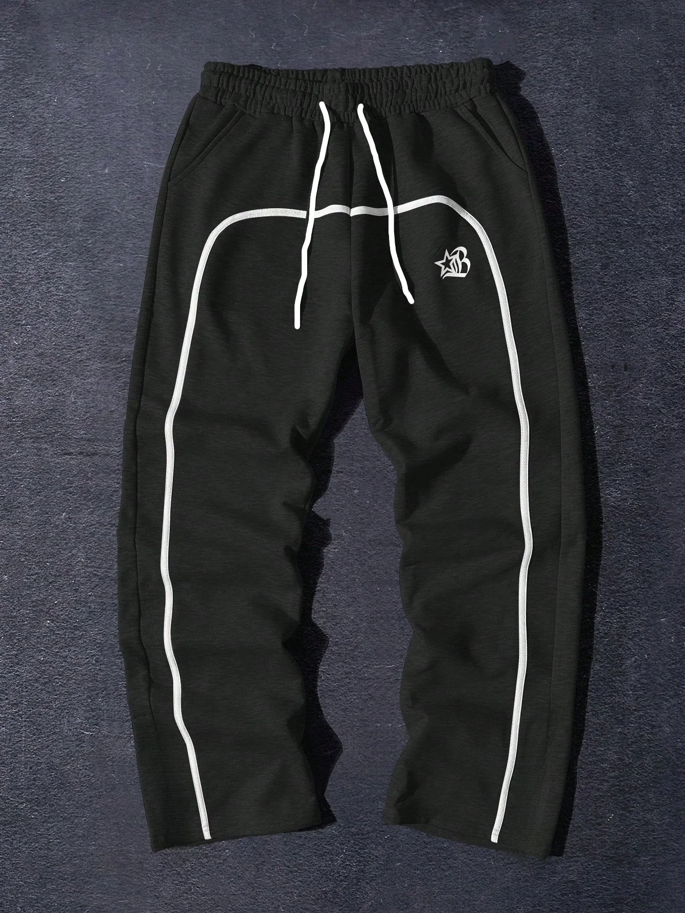 Y2K Quick Dry Side Stripe Straight Sweatpants, Star B Logo Print Casual Track Pants Boys Sports Outdoor Jogger Trousers Kids