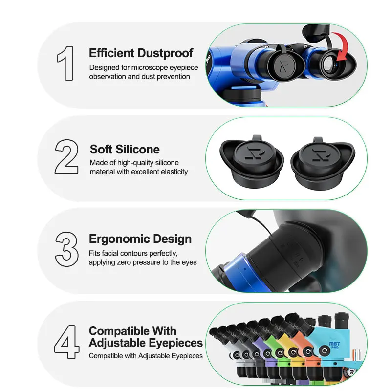 RELIFE M-26 Pro MAX Microscope Eyecups, Anti-light Leakage and Anti-fatigue Suitable for most Adjustable Eyepiece Microscopes