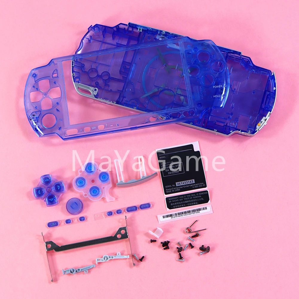 1 مجموعة واضحة الملونة استبدال الإسكان شل ل PSP3000 PSP 3000 لعبة وحدة التحكم شل غطاء القضية مع أزرار