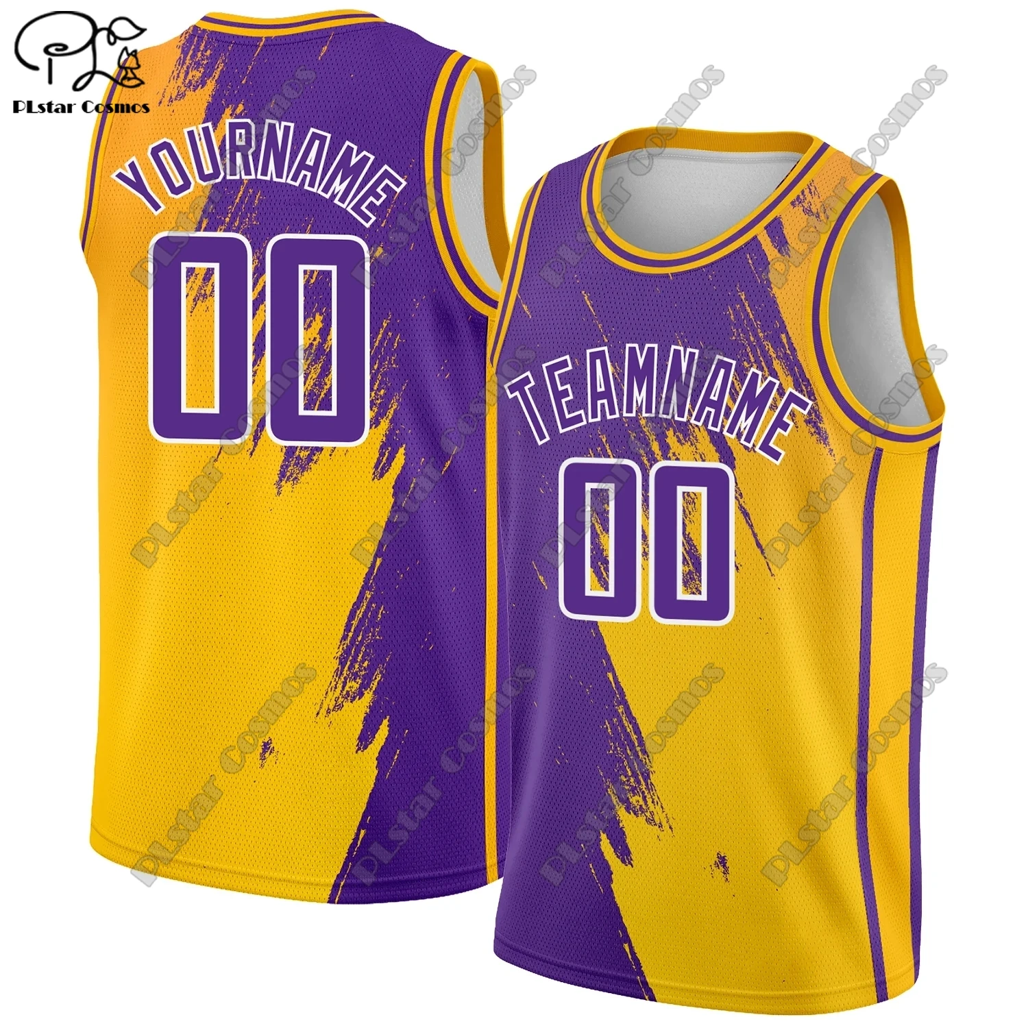 PLstar Cosmos 3D Printed New Customized Gradient Contrast Color Graffiti Fashion Men's Summer Vest Authentic Basketball Jersey 8