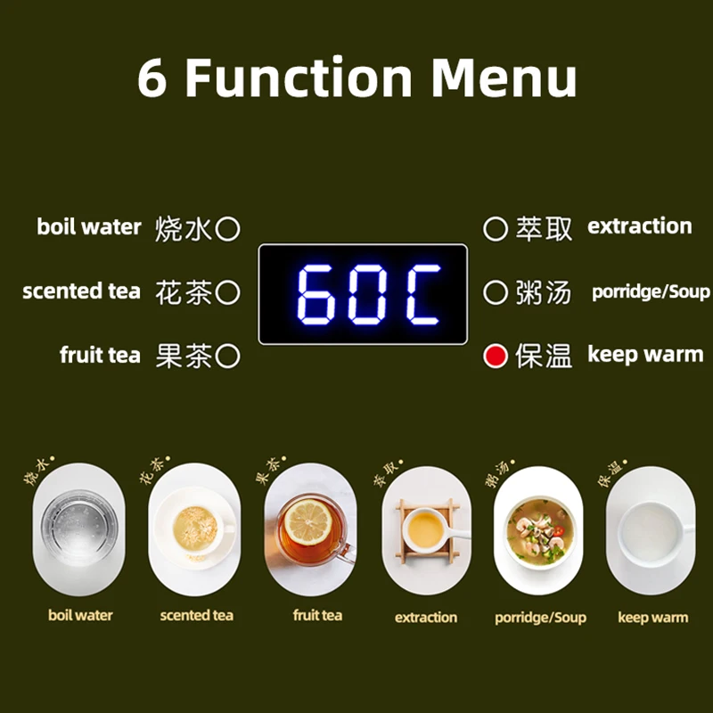 غلاية كهربائية أوتوماتيكية بالبخار ، إبريق شاي زجاجي مع فلتر ، وعاء حراري صحي ، غلاية مياه يغلي ، 800 مللي ، 220 فولت
