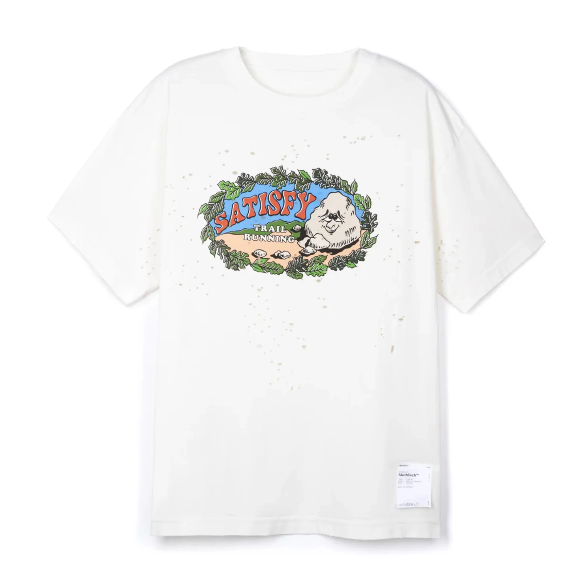 

Satisf 25SS Breathable Thin Elastic T-irt Casual Cartoon Print Running ort Sve Youth Summer Faion round Ne Tee