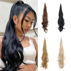 H&STAR 32Inch Synthetic Flexible Wrap Around PonyTail Length Ponytail Extensions Blonde Ponytail Hairpieces For Women
