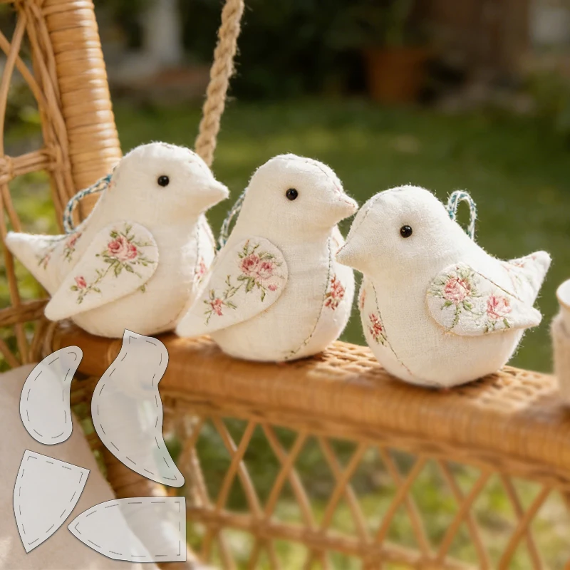 NUBECOM 4pcs Bird Sewing Template DIY Bird Pattern Quilting Templates Reusable Transparent PET Templates