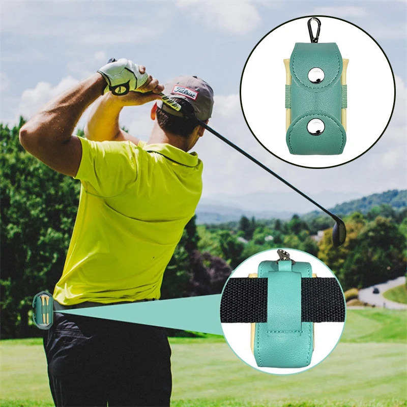 Golf Waist Bag Pu Leather Golf Bag Outdoor Golf Storage Bag Golf Accessories Bag Portable Exercise Bag