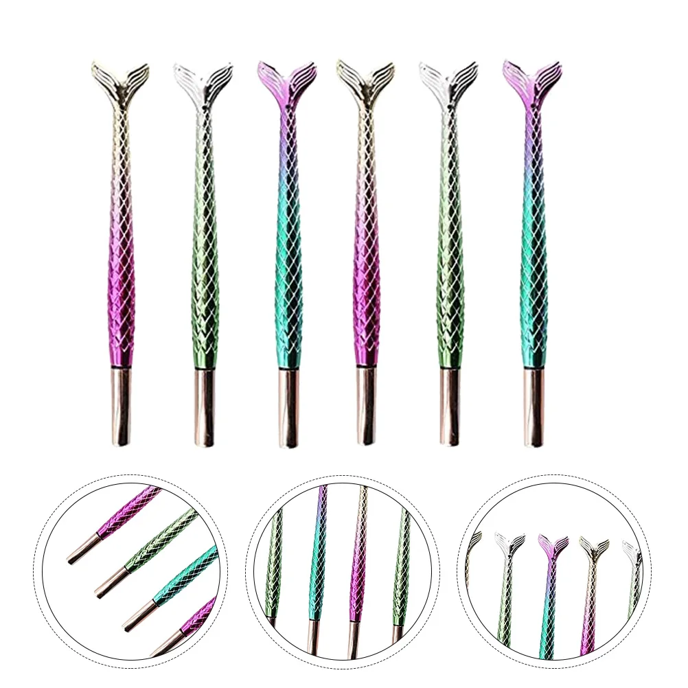 

6 шт., ручки в форме хвоста русалки, гладкое письмо, без чернил, нежная ручка для рукописного ввода, ручка для домашнего школьного офиса, ручка для письма