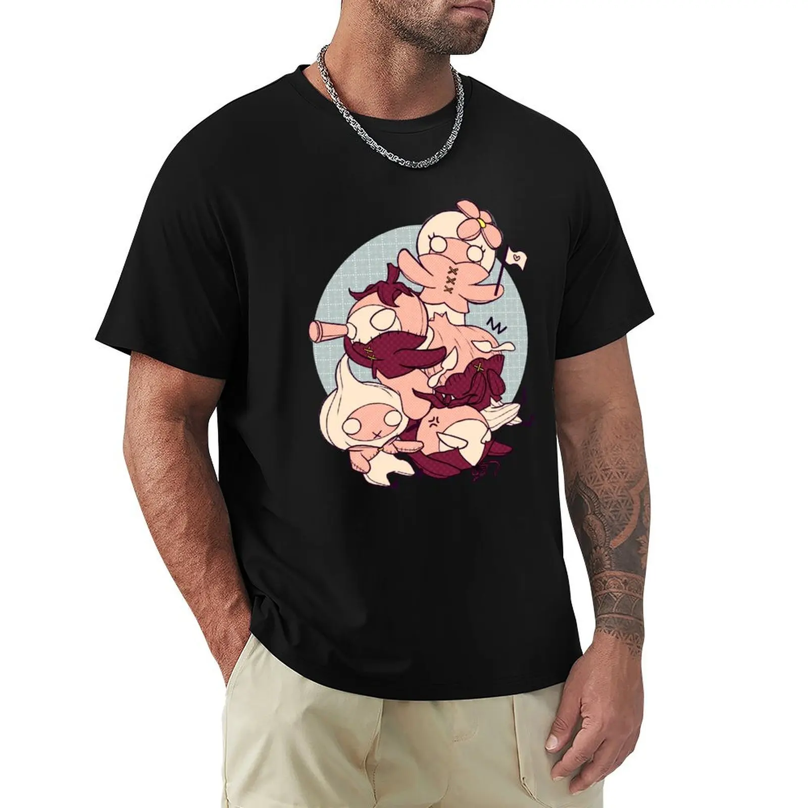[FFXIV] Mandragora and Friends (Red) T-Shirt Athletic Fit Sports Short Sleeve Top