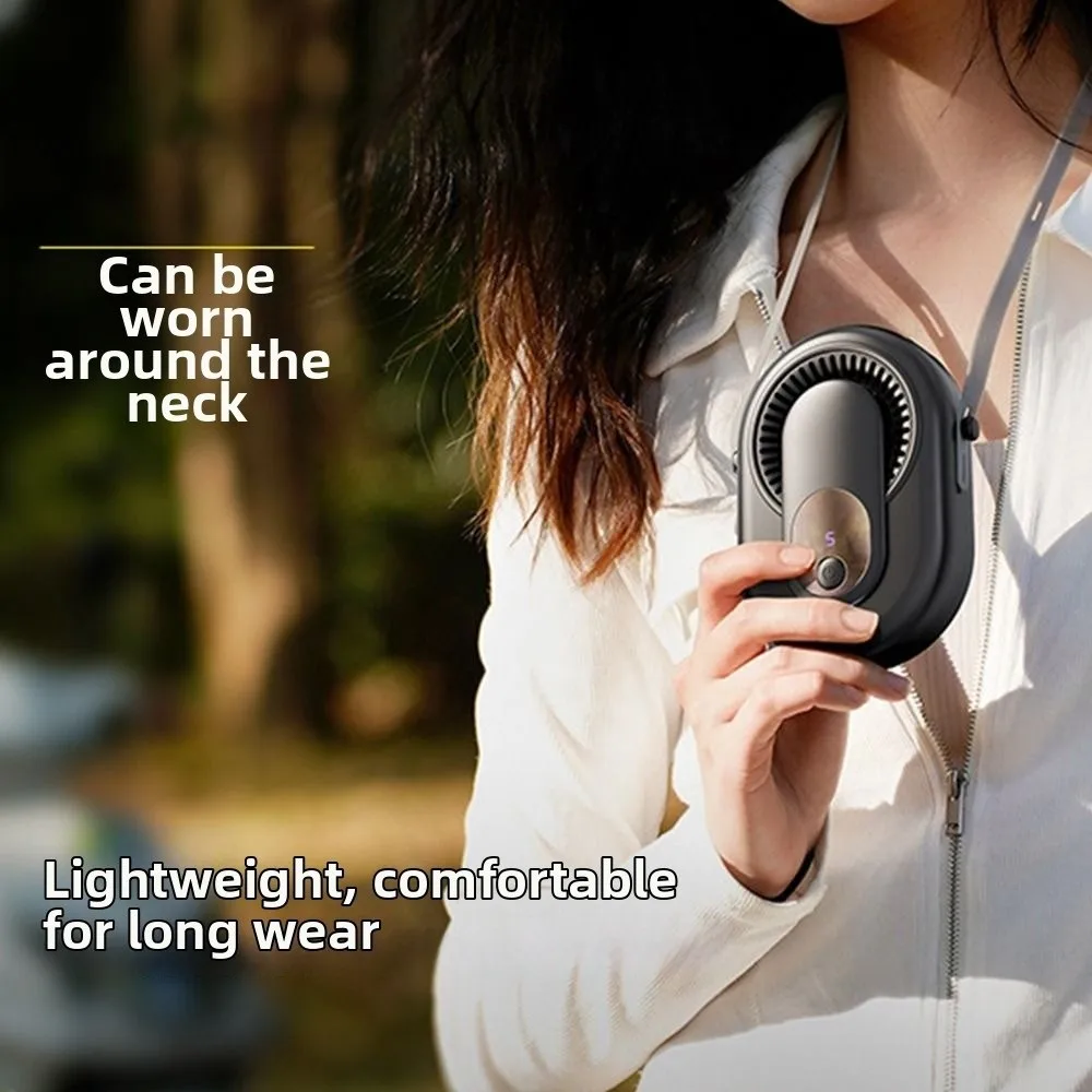 

Portable USB Rechargeable Waist Clip Fan Waterproof 5 Modes Mini Electric Fan Hands Free Mini Hanging Neck Fan Work