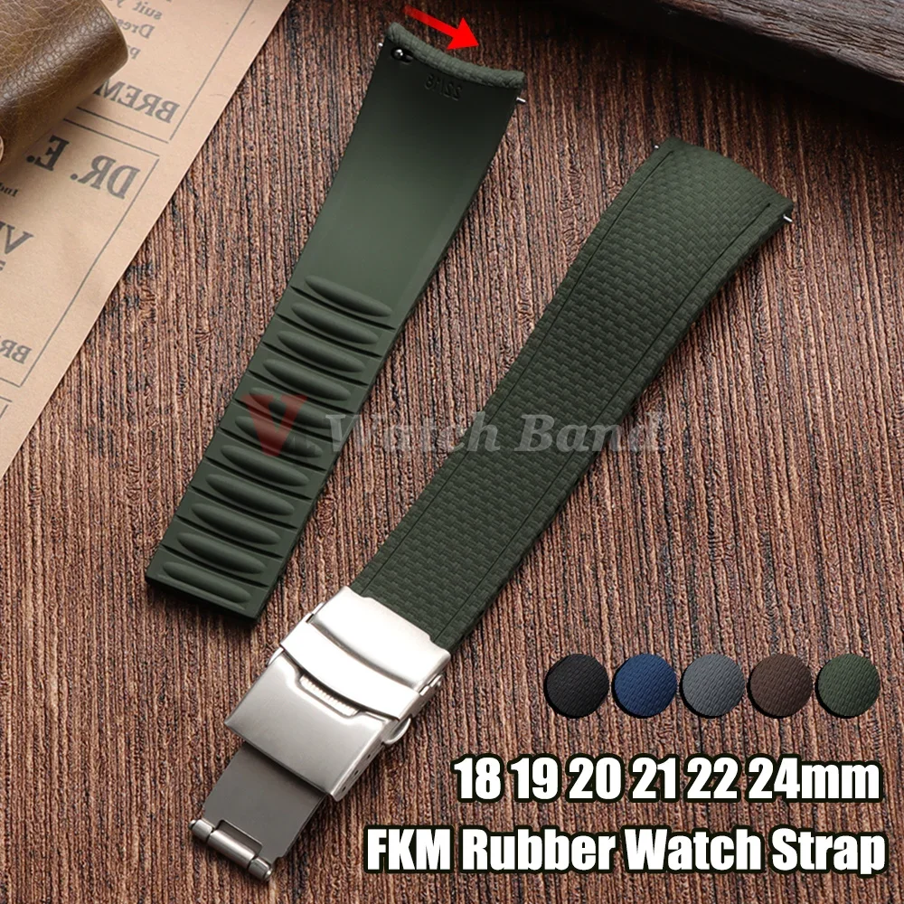 Aliexpress 18/19/20/21/22/24mm Curved End FKM Rubber Watch Strap Quick Release Band for Omega for Rolex for Seiko for Longines for Tissot - Aliexpress Deal