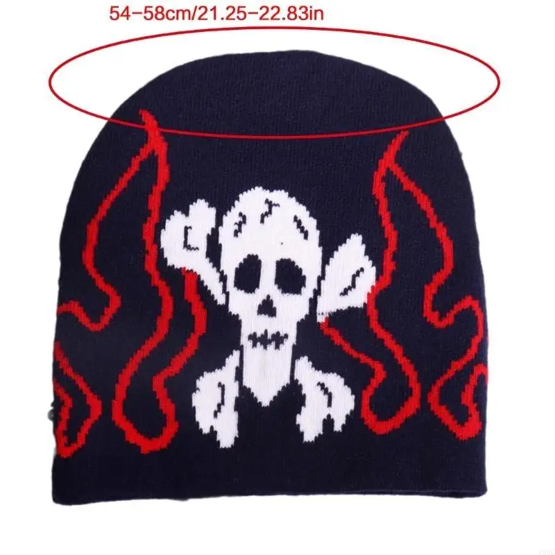 195E Dệt Kim Mũ Đầu Lâu Bé Trai Gái Họa Tiết Đầu Lâu Mũ Dành Cho Người Lớn Mũ Hiphop Phổ Biến Mũ Đợi Đầu Đa Năng