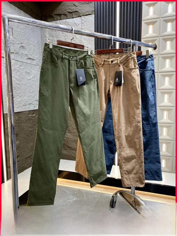 

Outdoor Men's Straight Leg Casual Pants Pure Color Spring New 3D Tailoring Light Busin Trousers Youth Faion Urban Sle