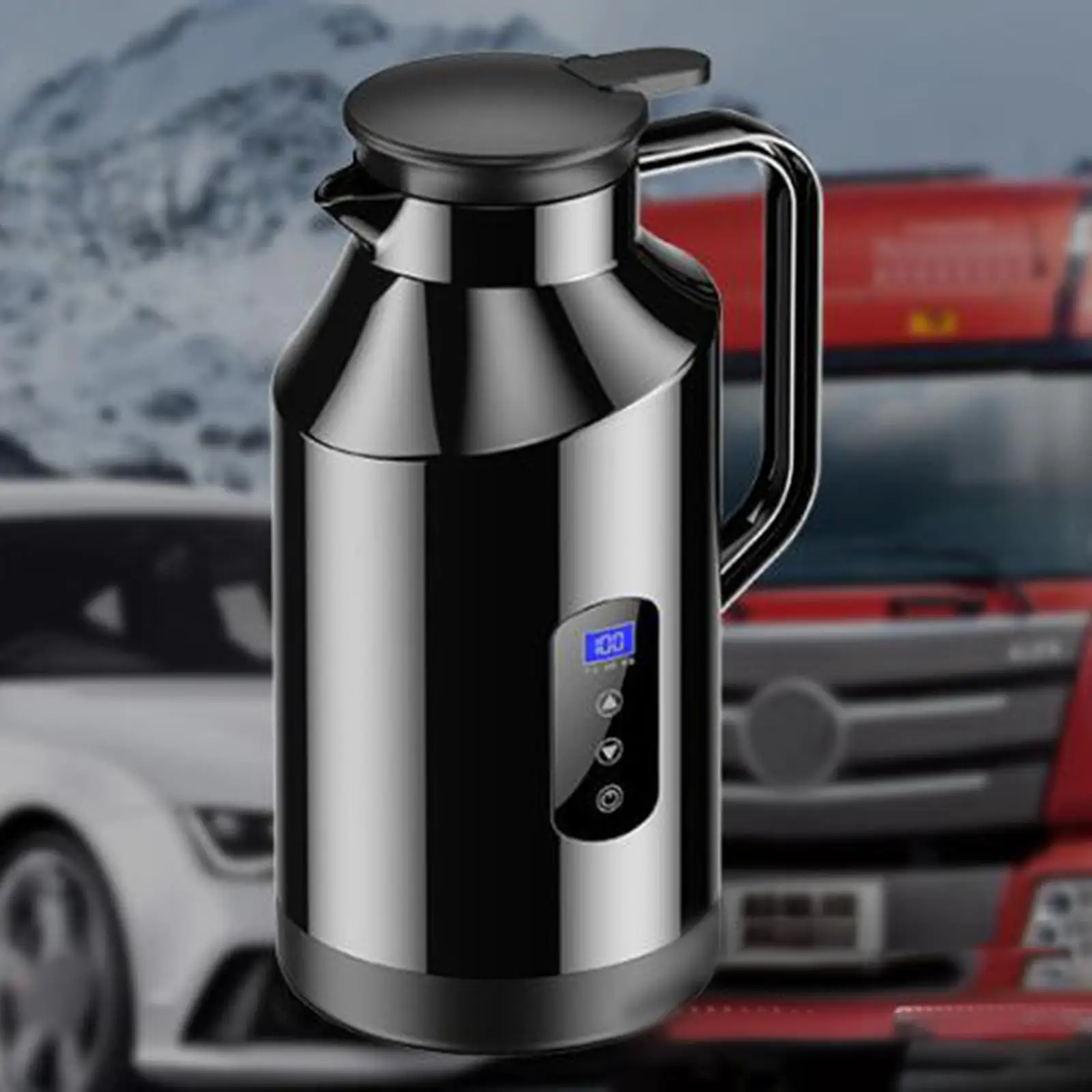 1.2L Stainless Steel Coffee Warmer Car Mug for Water Tea Coffee Milk Car Kettle Boiler for Self Driving Tour Camping