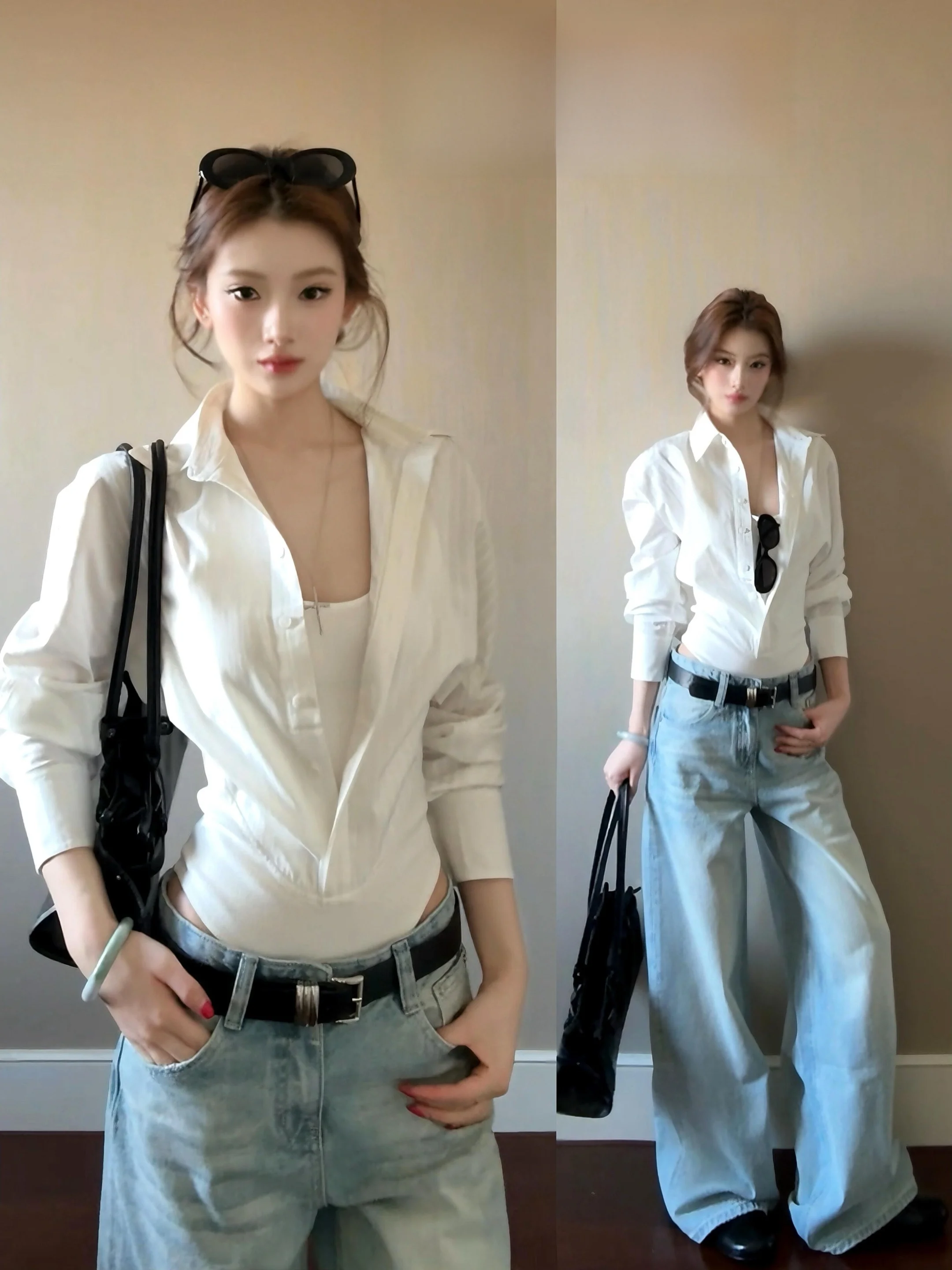 

Элегантная женская рубашка с воротником, длинным рукавом, в стиле Spicy Girl, французский стиль, из дышащего хлопка, новинка весенней коллекции