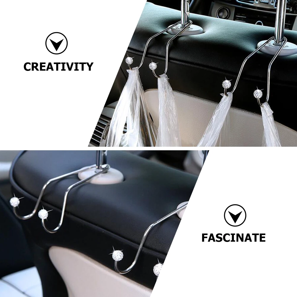 

2 Pcs Car Chair Hook Hangers Seat Headrest Organizer Hooks for Back Stainless Steel
