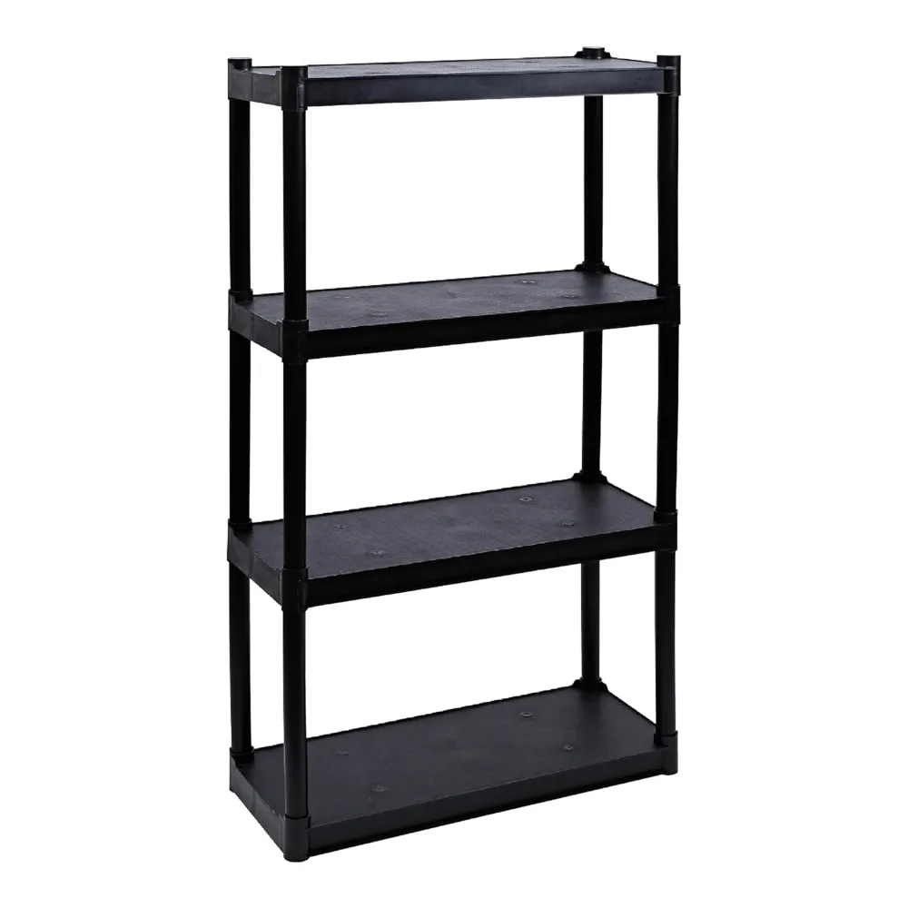 

Rough 'N Ready 4-Shelf Open Storage Shelving System, 32” W x 54” H, 13”D, Black