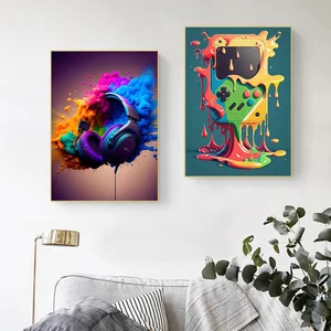 Classic Color Game Handle Wall Art Poster, Pop Fashion, Boy, Esports, Room Decoration, Canvas Painting, Murals Prints, Photos Gifts 6 Main Sales Gamer Decorative Frame - №3