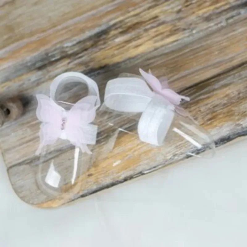 Sandalias descalzas con accesorios para fotografía de recién nacidos, diseño de mariposa de encaje y diamantes de imitación para niñas, regalo para Baby Shower con ajustable (0-6M