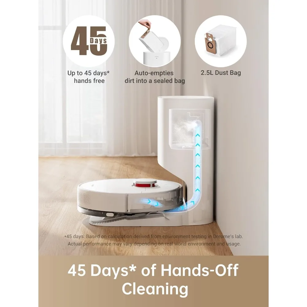 Robot Vacuum and Mop with Self-Emptying Base for 45 Days of Cleaning, Robotic Vacuum with 4000 Pa Suction and LiDAR Navigation