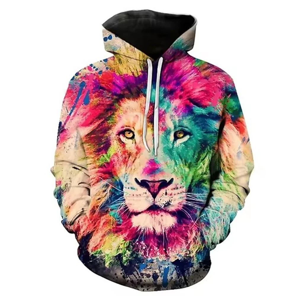 Men's Hoodies 3D Tiger Print Loose Designer Sweatshirts Spring Autumn Long Sleeve Pullover Tops Street Casual Harajuku Jacket Y2