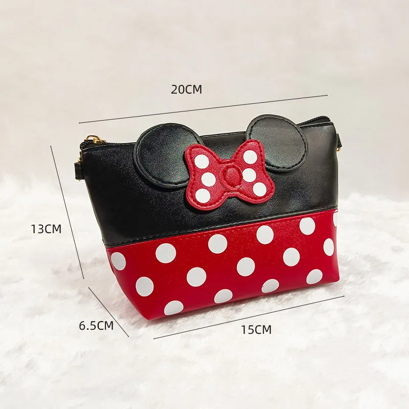 Disney Minnie Mouse Coin Purse Cartoon Leather Travel Cosmetic Bag Cute Portable Cosmetic Bag Toiletry Bag image 6