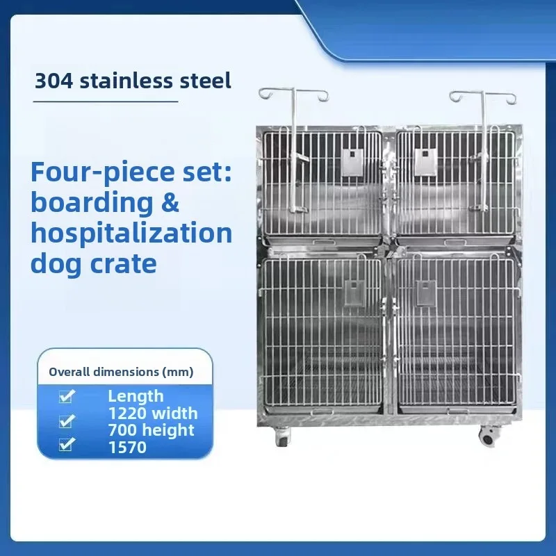 304 Stainless Steel Pet Warm Keeping Cage, Constant Temperature Pet Housing with Operation Table for Pet Grooming Shop