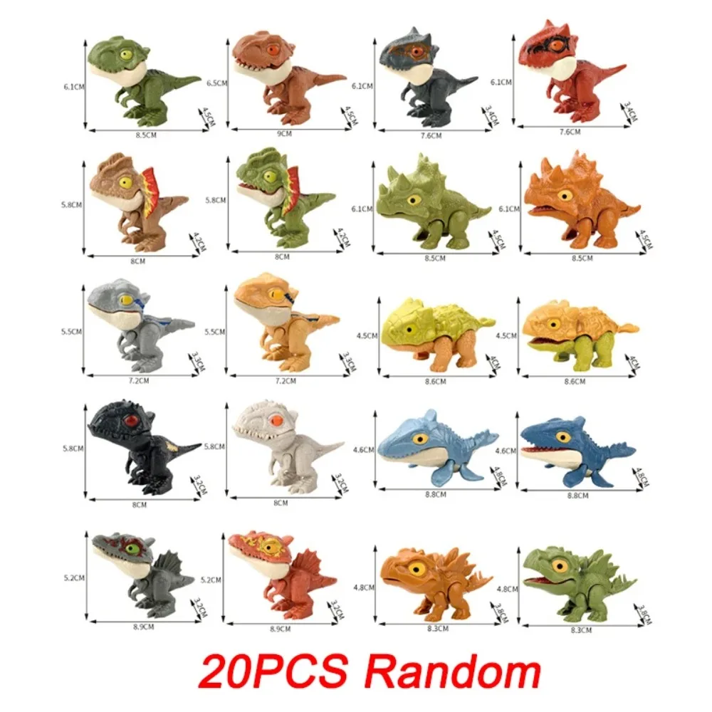 

5-20PCS New Plastic Finger Dinosaur Toy Multicolor Movable Tyrannosaurus Model Bite Finger Dinosaur Gag Toys Classmate Games