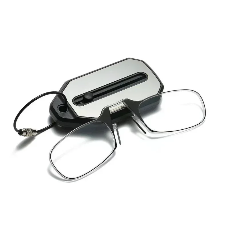 

Nose Clip-on Reading Glasses Folding Legless Ultralight Keychain Glasses Men Women Mini Portable Presbyopic Glasses +1.0 To +3.0