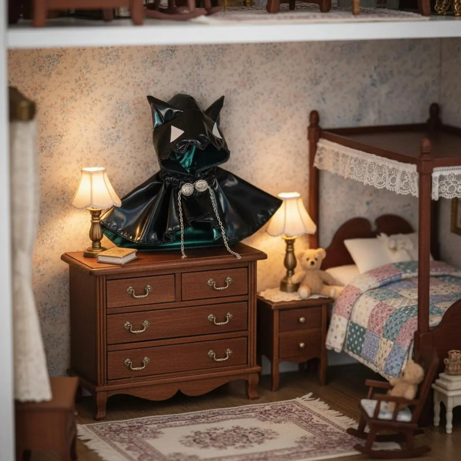 OB11 Cat Ear Cloak Chain Clasp Feature Hooded Doll Cape BJD Outfit