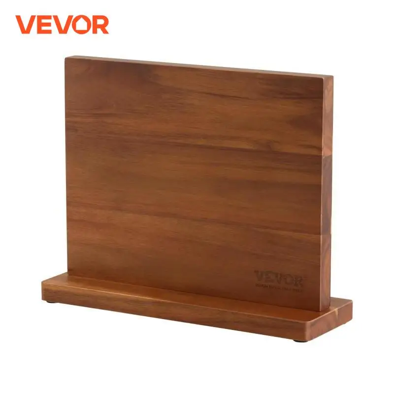 VEVOR Magnetic Knife Block Double Sided Magnetic Knife Stand Multifunctional Storage Acacia Wood Knives Rack 