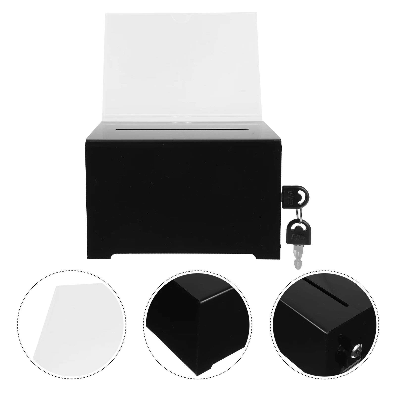 Lockable Acrylic Donation Slot For Fundraising Voting Ballot Letter Collection Public Suggestion Box Storage