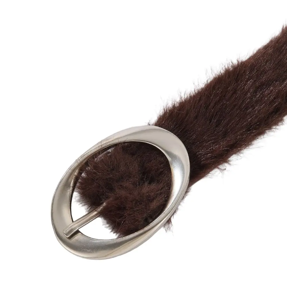 Ceintures en fausse fourrure pour femmes, Design rétro tendance, luxe, Punk, Y2K, assorties avec tout, à la mode