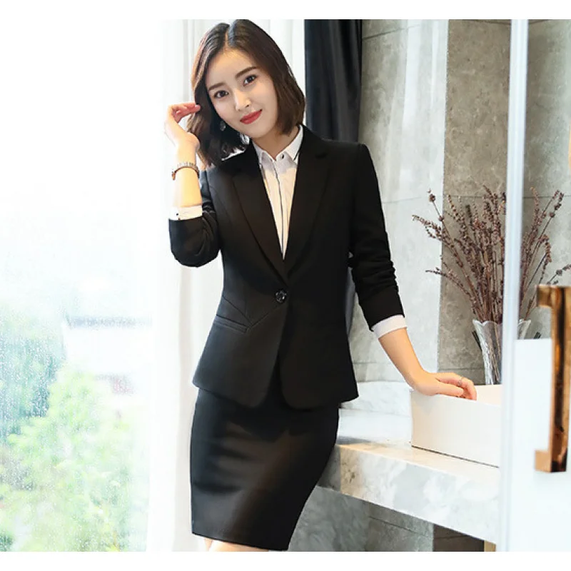 8928Autumn and WinterOLProfessional Vest Set Fashion Slim Business Formal Workwear Plus Size Blazer