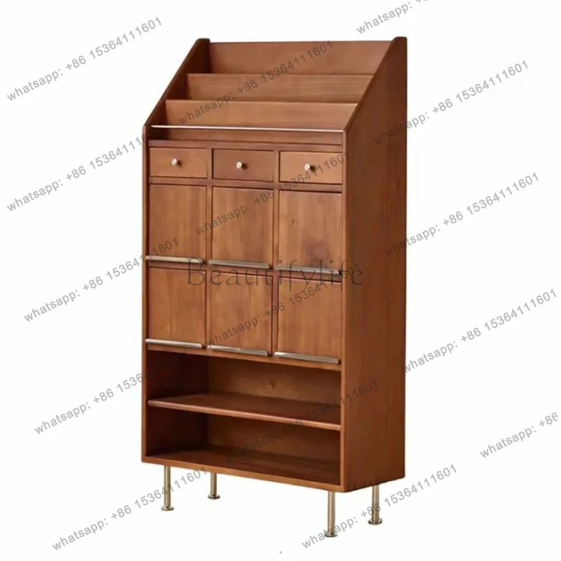

Nordic complex medieval storage locker Simple living room Sofa study Side cabinet Traditional Chinese medicine cabinet