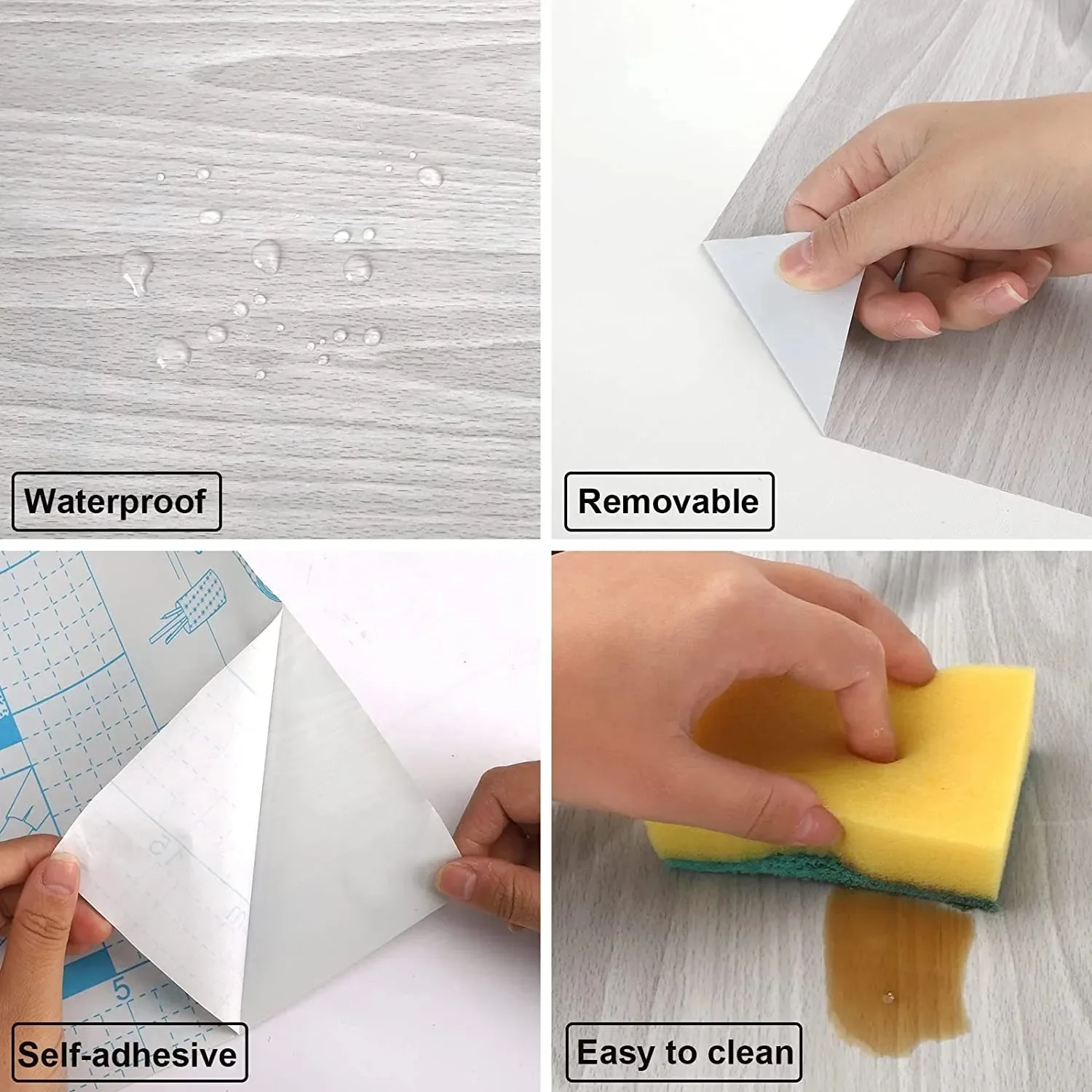 Self Adhesive Wallpaper Wood Vinyl Wallpaper Roll Wood Grain Kitchen Wardrobe Cabinet Furniture Contact Paper Renovation Door view 2