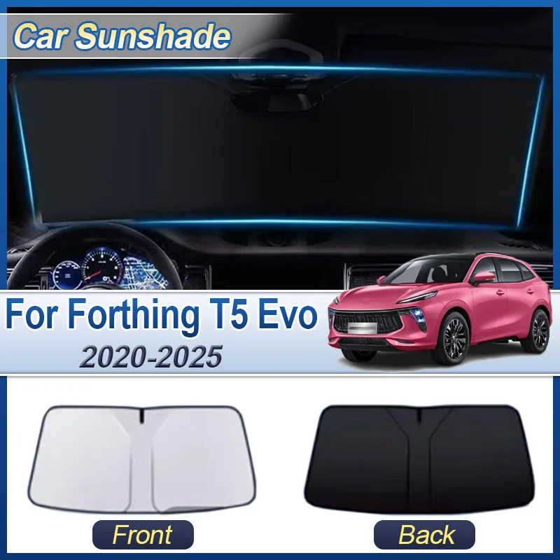 

Для DFSK Forthing T5 Evo 2020 2021 2022 2023 ~ 2025 солнцезащитные козырьки для защиты от солнца на переднее окно солнцезащитный крем с УФ-блокировкой автомобильные аксессуары