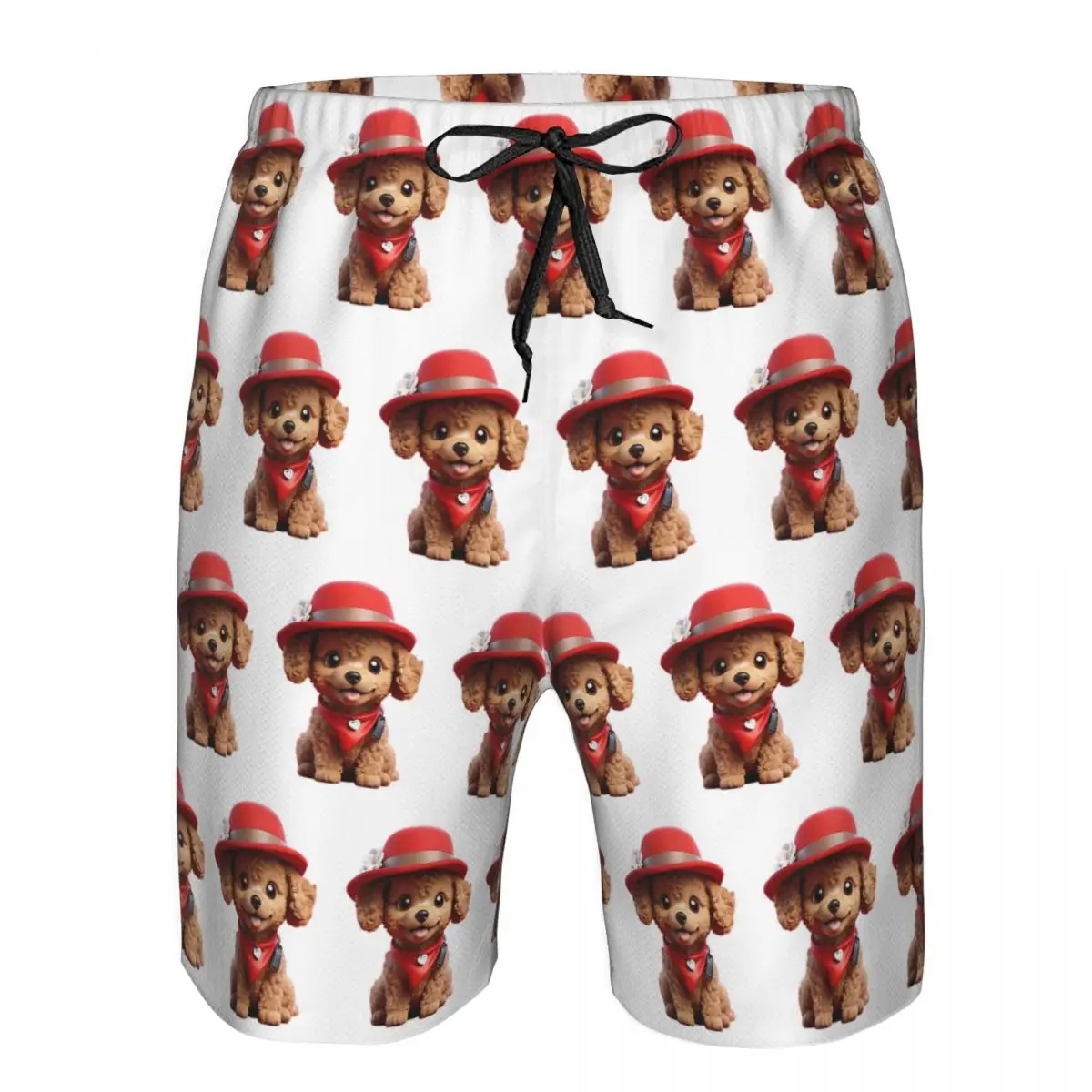 Cute Smiling Cartoon Toy Poodle Dog V2 Trunks Beach Board Shorts Casual Quick Dry Swimming Summer Men Pants