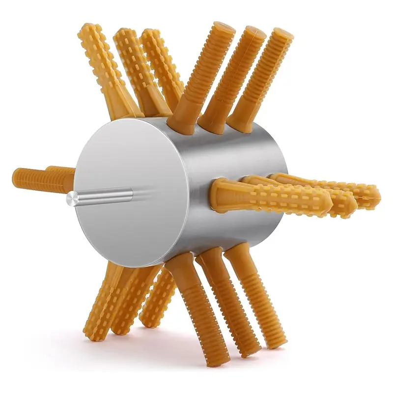 A005-1 PCS De-Feather Poultry Remover, New 18 Fingers, Silver & Brown 0.4Inch Shank Chicken Plucker Drill, Poultry Plucker Machi