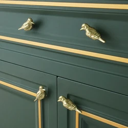 Solid Brass Bird Drawer Cabinet Door Handle Pure Copper Creative Wardrobe Tea Caddy Jewelry Box Knobs Pulls Decor Hardware