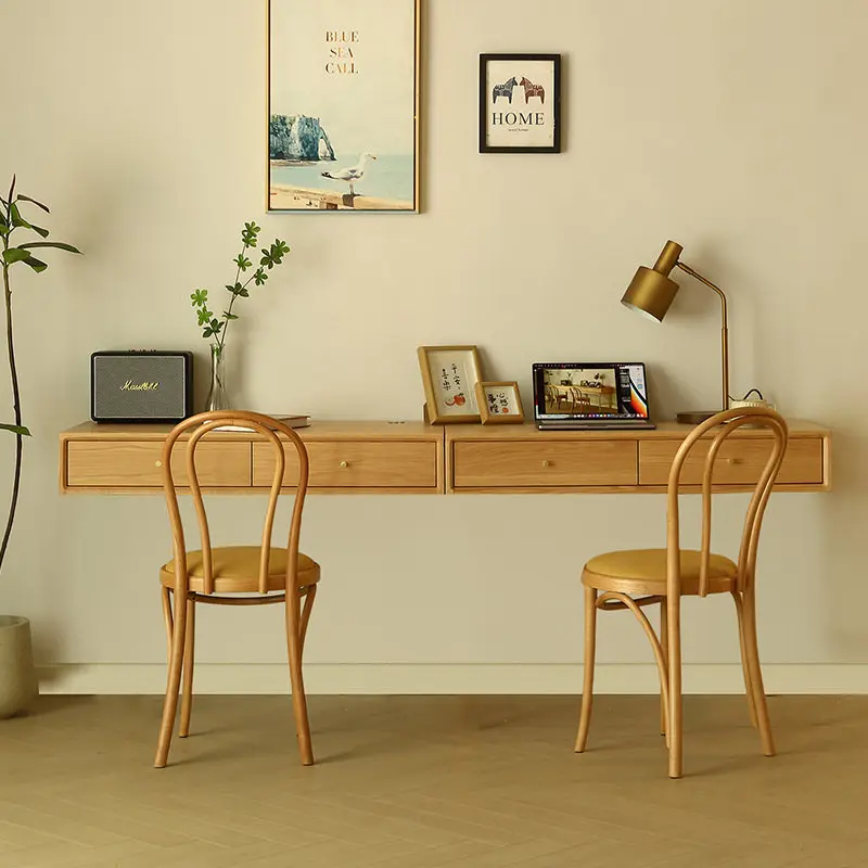 Nordic Designer Floating Desk Solid Wood Computer Desk for Living Room Study Creativity Bedroom Furniture Bureau Flottant FYFD