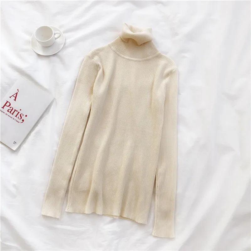 سترة نسائية للخريف والشتاء بلوفرات محبوكة ناعمة على الطراز الكوري سترات أساسية بلون سادة متعددة الاستخدامات للنساء #4