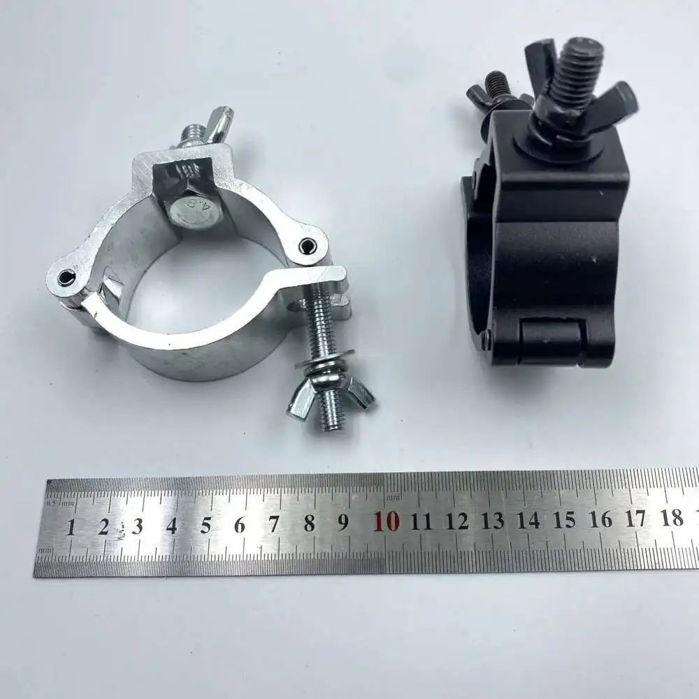 Abrazadera de luz con cabezal móvil LED OD 48-52mm, abrazadera O, soporte de gancho de montaje de aleación de aluminio, accesorio de abrazaderas resistentes para luz de escenario de DJ