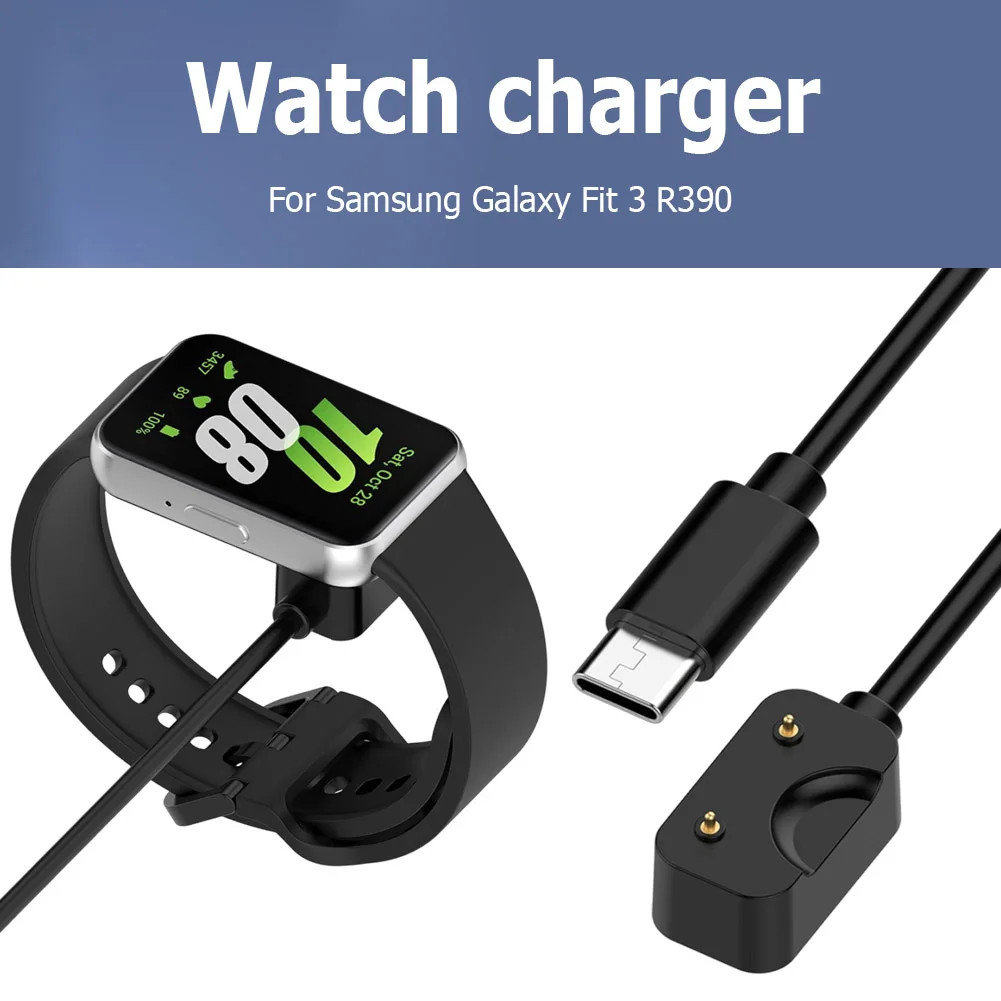 USB/Type C Charging Cable 5V 1000MA Power Charge Wire Smartband Dock Charger Adapter for Samsung Galaxy Fit 3 R390 Smart Watch