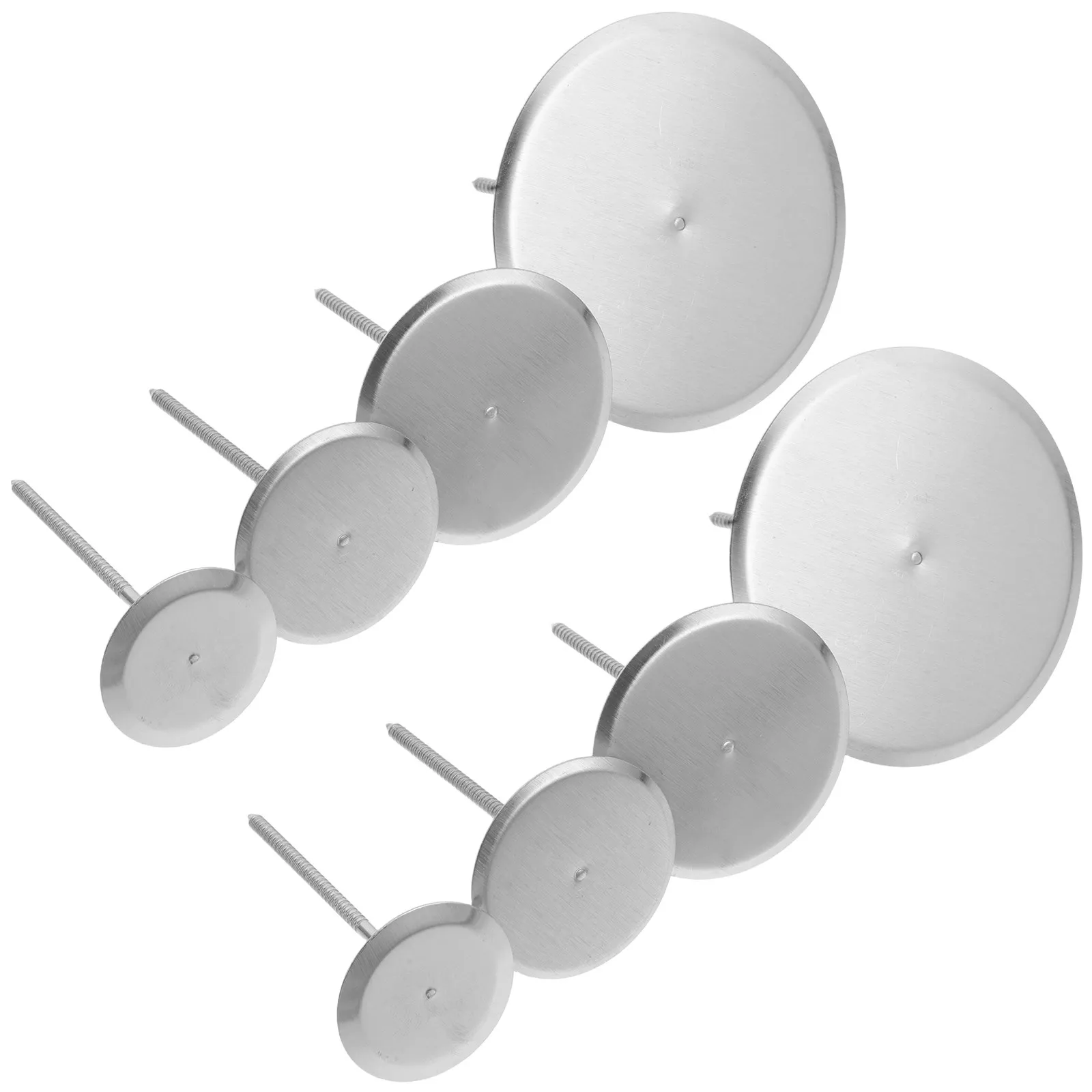 8Pcs Stainless Steel Cake Flower Nails Set Flower Petal Piping Tips Round Icing Tips for Cupcake Dessert Decoration Baking Kits