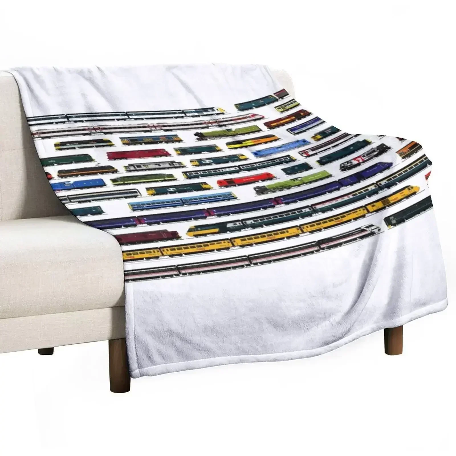 british locomotive collection Throw Blanket Cute Luxury Throw Furry Cute Plaid Blankets For Sofas Travel Blankets