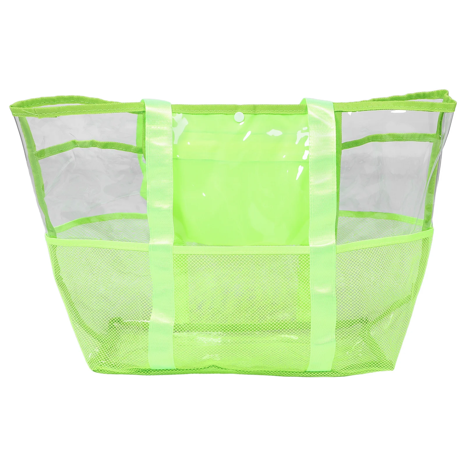 Foldable Mesh Beach Bag Lightweight Large Capacity Travel Tote Multiple Pockets Quick Dry for Family Outdoor Beach Vacation